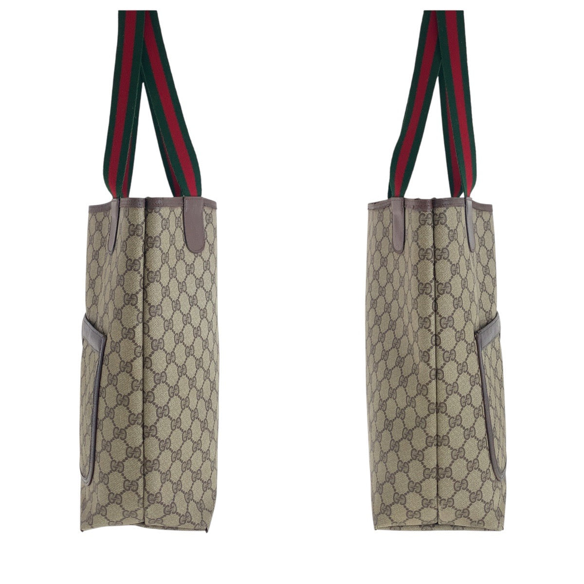 16307
GUCCI グッチ ヴィンテージ オールドグッチ シェリーライン インターロッキング ブラウン ゴールド金具 GGスプリームキャンバス / レザー 39 02 003 トートバッグ ショルダーバッグ  レディース