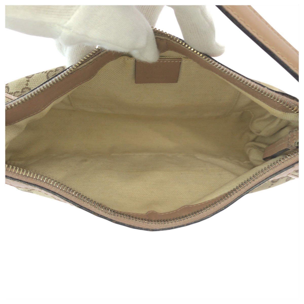 16308
GUCCI グッチ プリンシー インターロッキング ピンクベージュ ブラウン ゴールド金具 GGキャンバス / レザー 269893 ハンドバッグ アクセサリーポーチ  レディース
