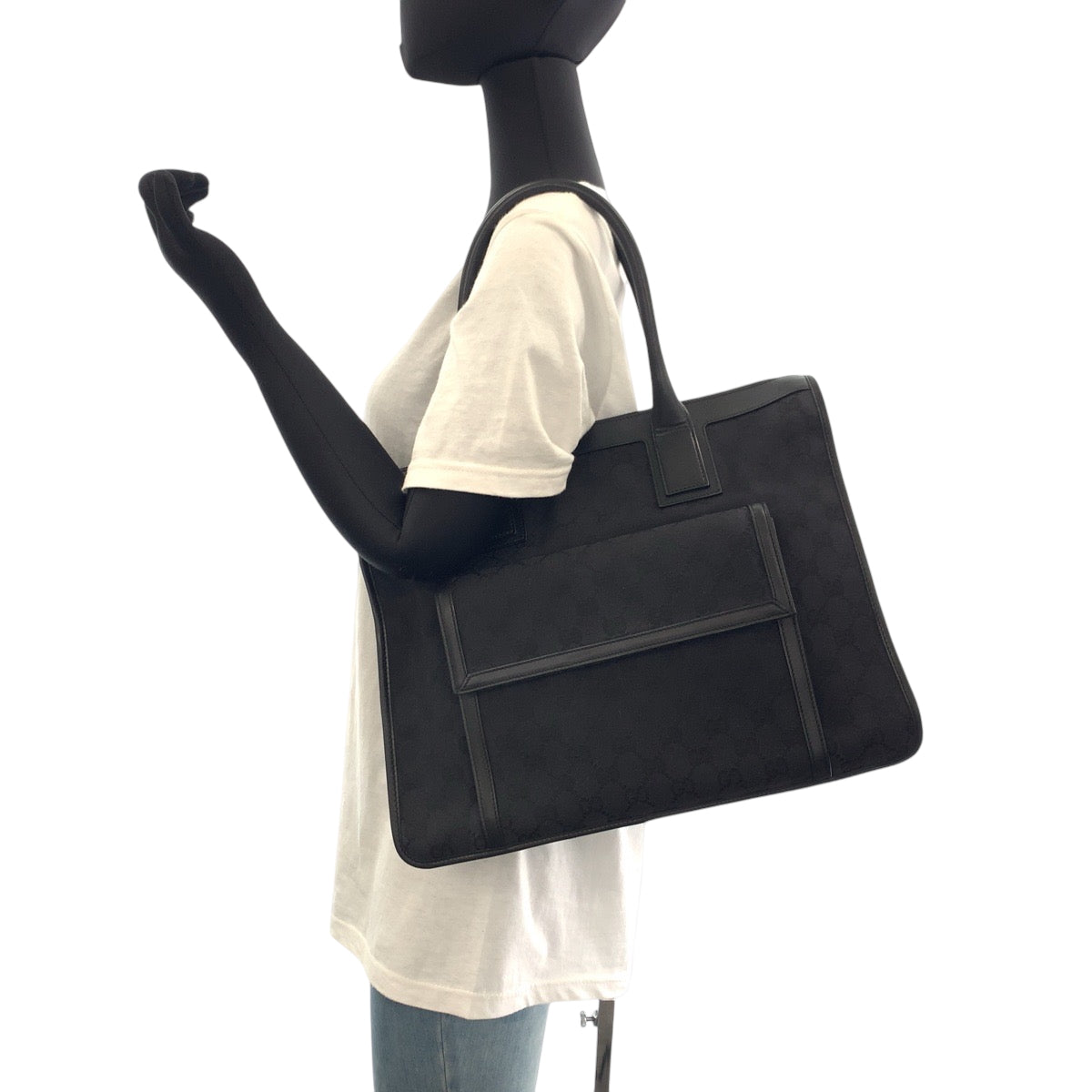 16314
GUCCI グッチ ブラック 黒 シルバー金具 GGキャンバス 000 0854 ハンドバッグ ショルダーバッグ  レディース ABP40