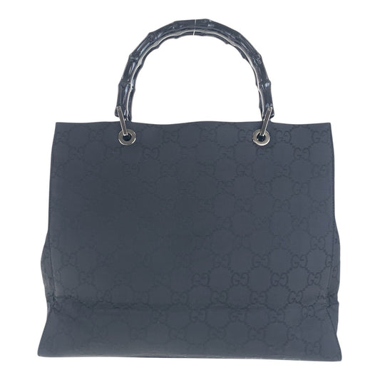 16318
GUCCI グッチ バンブー ブラック 黒 シルバー金具 GGキャンバス 002 1010 トートバッグ ハンドバッグ レディース ABP40