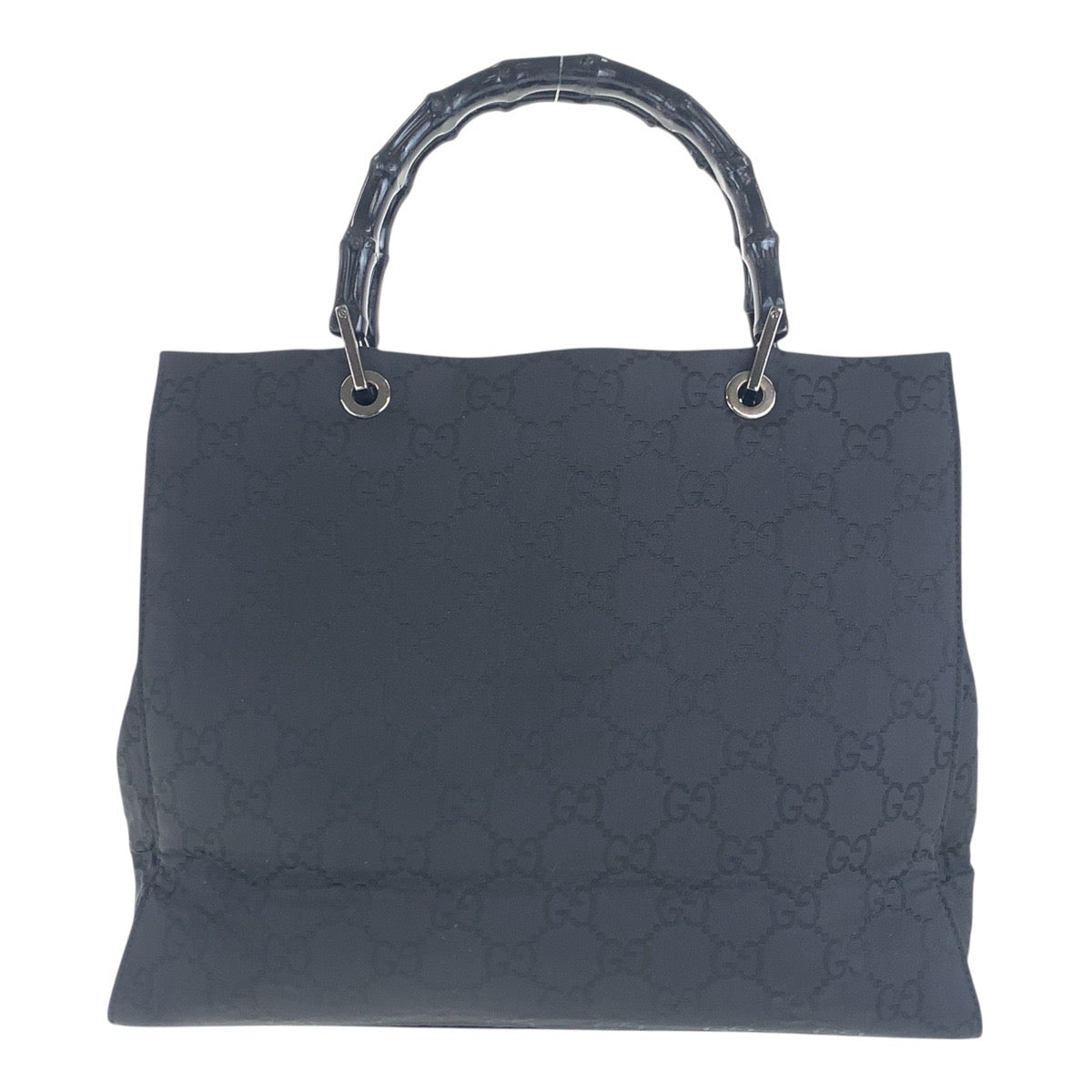 16318
GUCCI グッチ バンブー ブラック 黒 シルバー金具 GGキャンバス 002 1010 トートバッグ ハンドバッグ  レディース ABP40