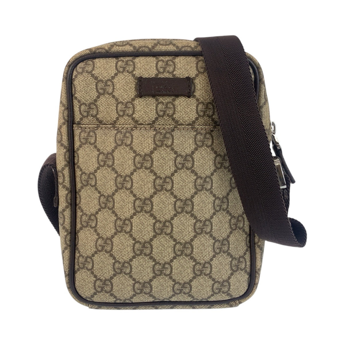 16319
GUCCI グッチ ベージュ ブラウン GGスプリームキャンバス 122754 ショルダーバッグ ポシェット  レディース A40