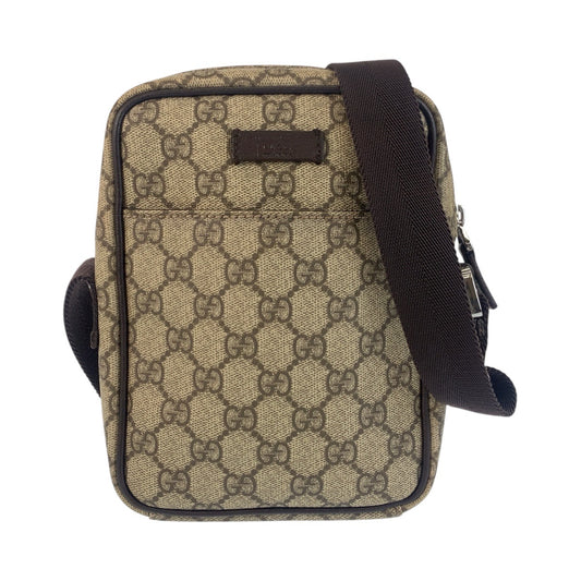 16319
GUCCI グッチ ベージュ ブラウン GGスプリームキャンバス 122754 ショルダーバッグ ポシェット  レディース A40