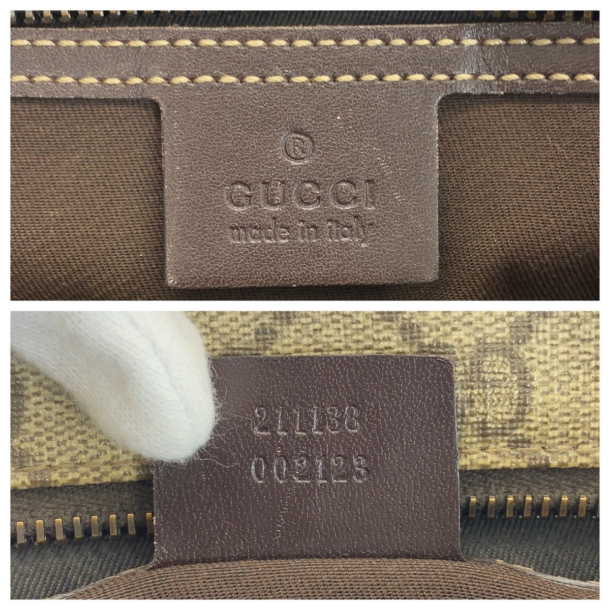 16320
GUCCI グッチ ベージュ ブラウン GGスプリームキャンバス / レザー 211138 トートバッグ ショルダーバッグ  レディース