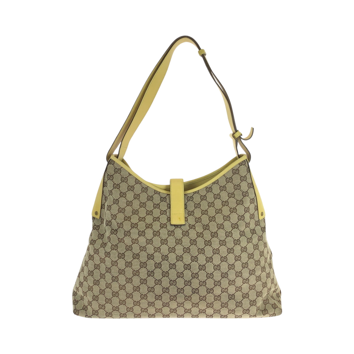 16322
GUCCI グッチ ニュージャッキー ベージュ イエロー ゴールド金具 GGキャンバス 109190 ホーボー ショルダーバッグ レディース ABP43
