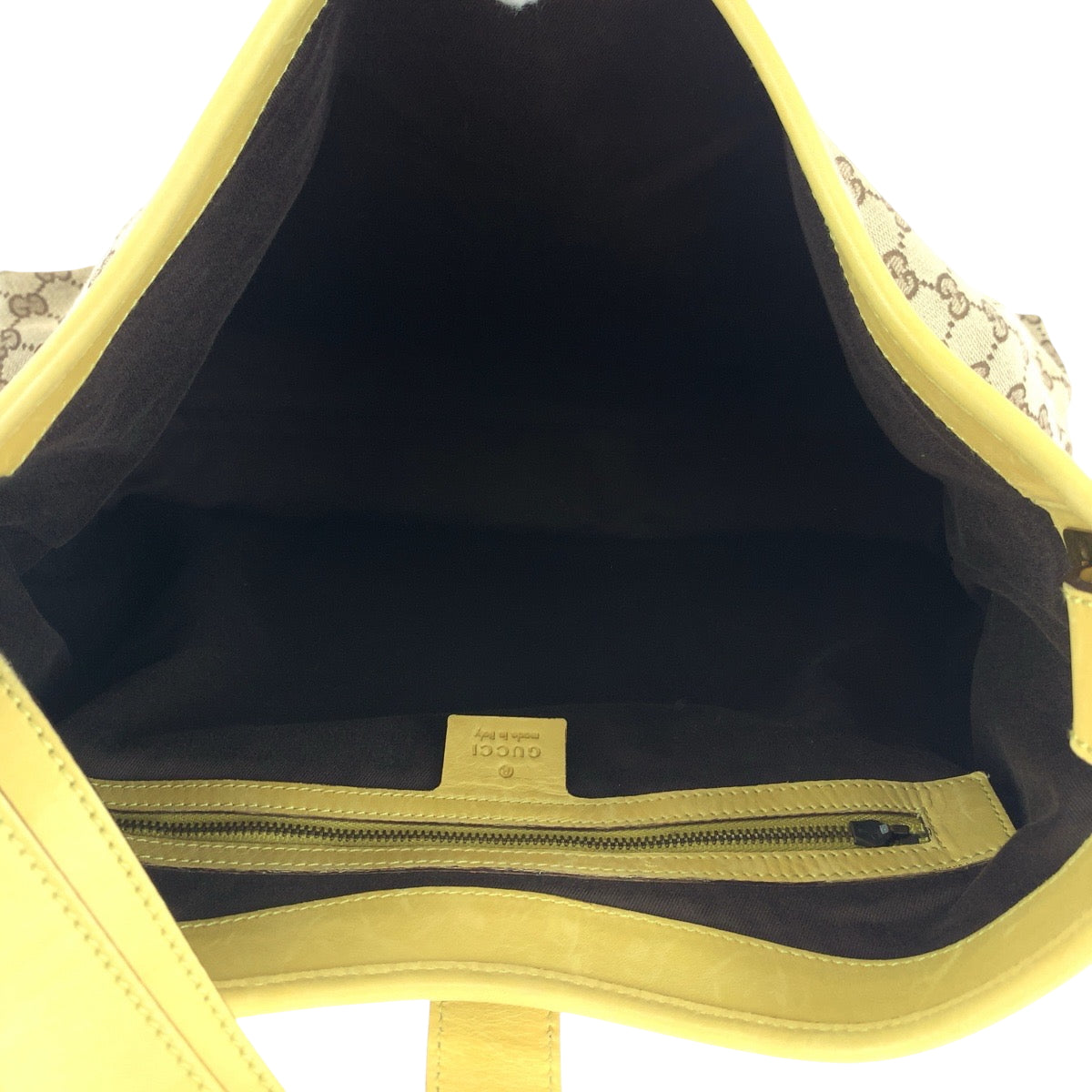 16322
GUCCI グッチ ニュージャッキー ベージュ イエロー ゴールド金具 GGキャンバス 109190 ホーボー ショルダーバッグ レディース ABP43