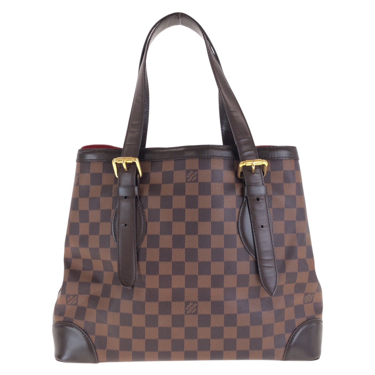 16323
LOUIS VUITTON ルイヴィトン ダミエ ハムステッド MM ブラウン ゴールド金具 PVC / レザー N51204 トートバッグ ショルダーバッグ  レディース A73