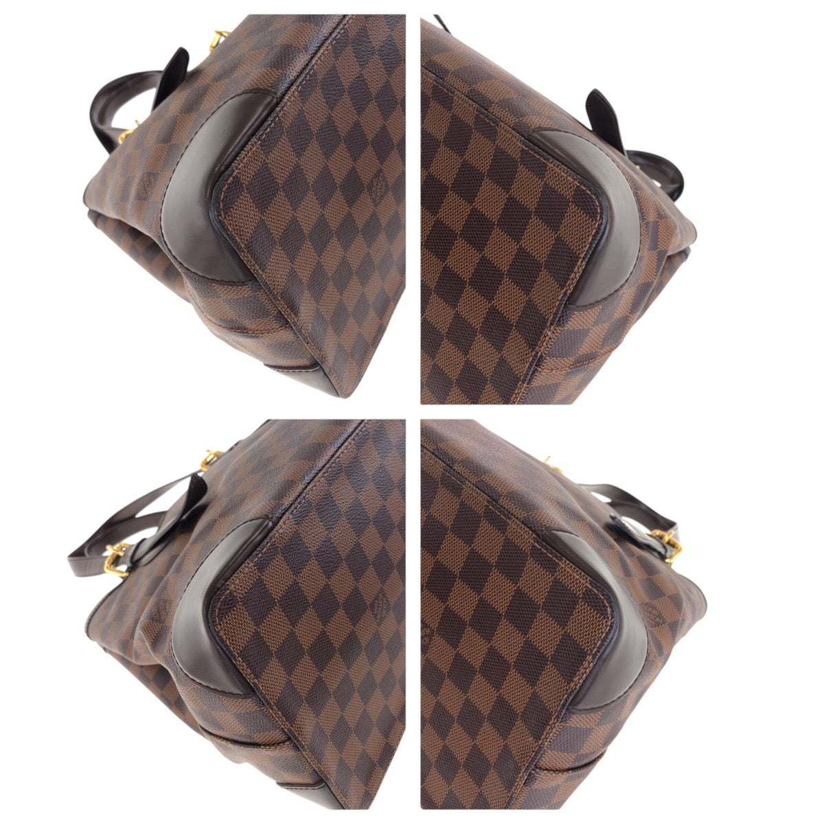16323
LOUIS VUITTON ルイヴィトン ダミエ ハムステッド MM ブラウン ゴールド金具 PVC / レザー N51204 トートバッグ ショルダーバッグ  レディース A73