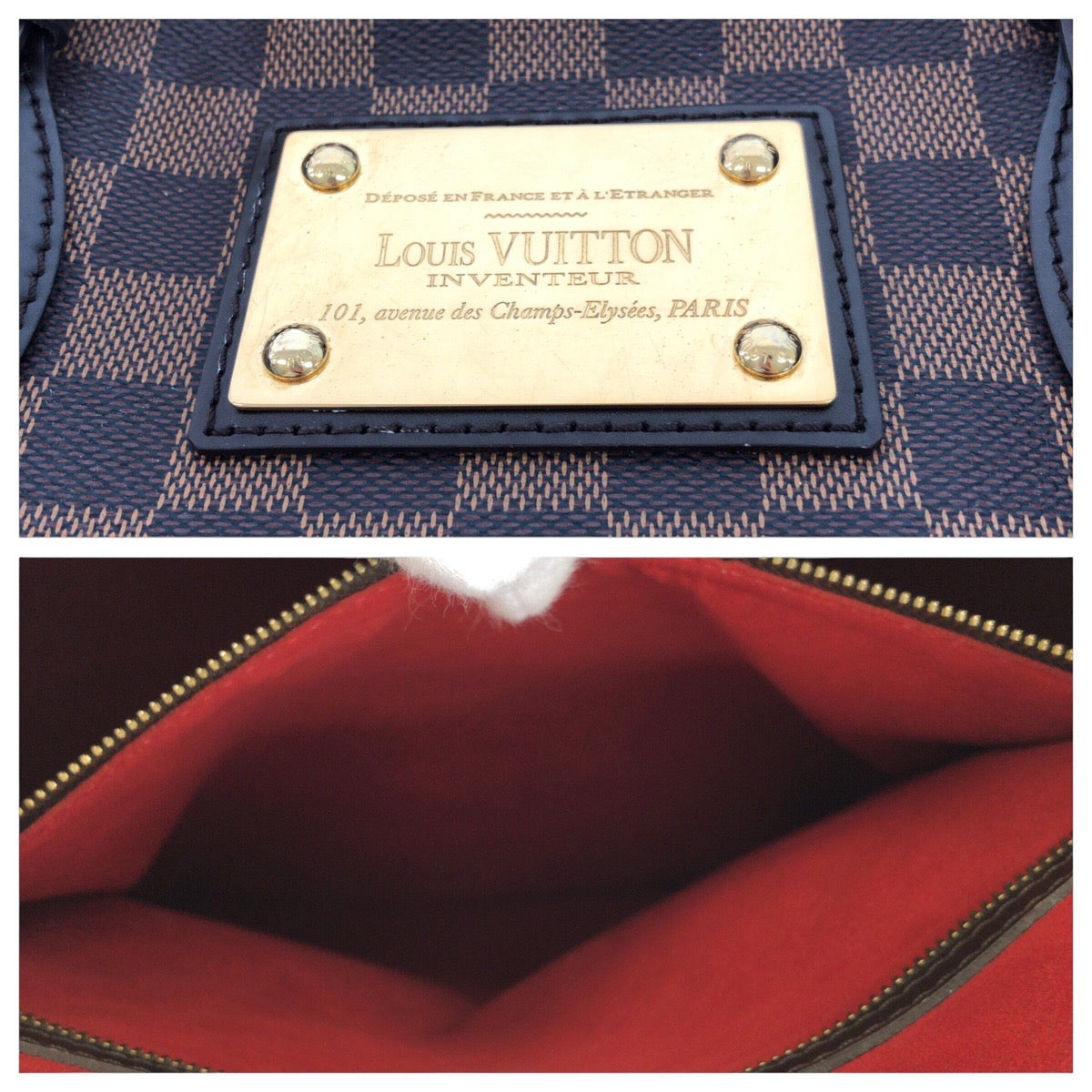 16323
LOUIS VUITTON ルイヴィトン ダミエ ハムステッド MM ブラウン ゴールド金具 PVC / レザー N51204 トートバッグ ショルダーバッグ  レディース A73
