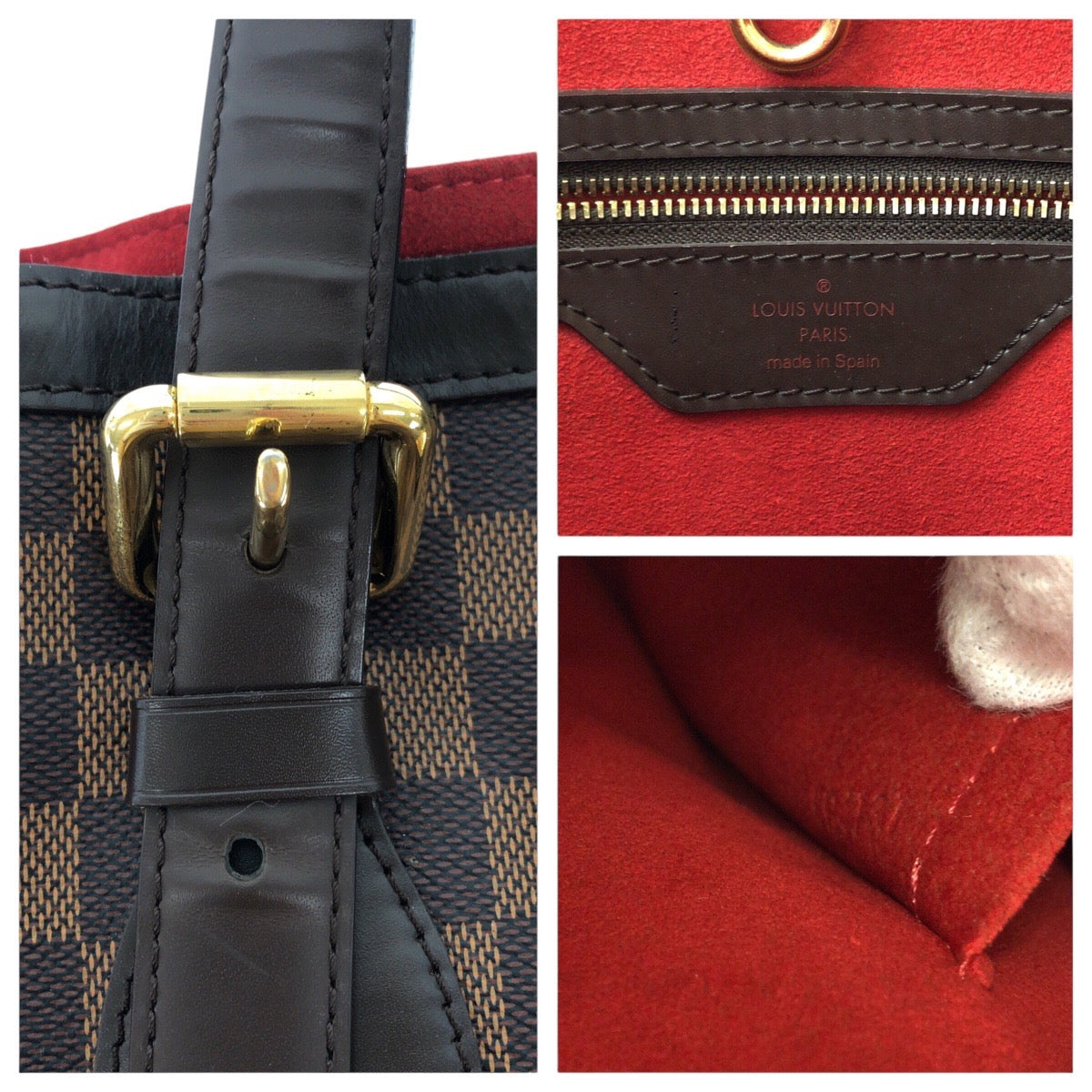 16323
LOUIS VUITTON ルイヴィトン ダミエ ハムステッド MM ブラウン ゴールド金具 PVC / レザー N51204 トートバッグ ショルダーバッグ  レディース A73