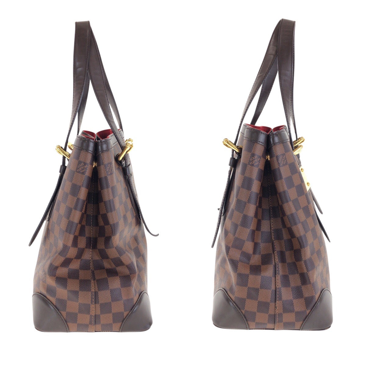 16323
LOUIS VUITTON ルイヴィトン ダミエ ハムステッド MM ブラウン ゴールド金具 PVC / レザー N51204 トートバッグ ショルダーバッグ  レディース A73