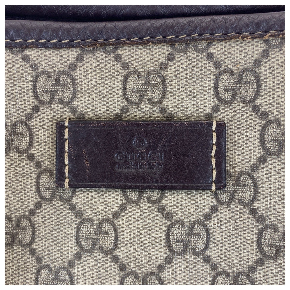 16324
GUCCI グッチ ベージュ ブラウン ゴールド金具 GGスプリームキャンバス / レザー 201482 トートバッグ ショルダーバッグ ビジネスバッグ  メンズ ABP50
