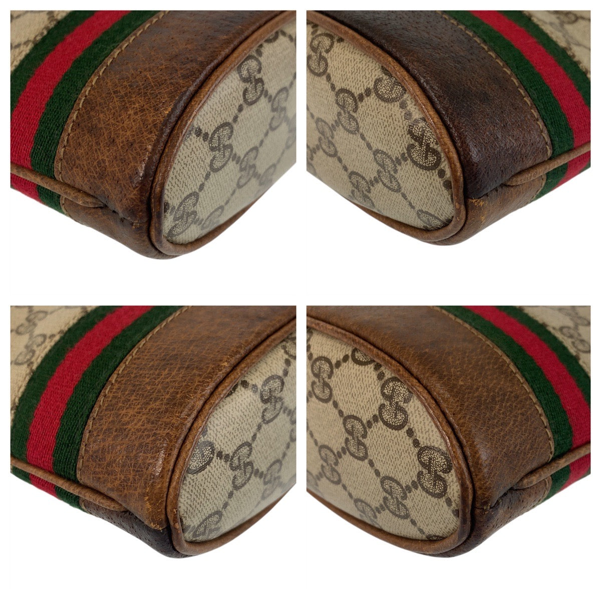 16326
GUCCI グッチ シェリーライン ベージュ ブラウン ゴールド金具 GGスプリームキャンバス / レザー ショルダーバッグ  レディース