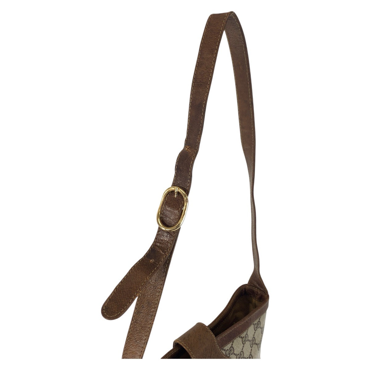 16326
GUCCI グッチ シェリーライン ベージュ ブラウン ゴールド金具 GGスプリームキャンバス / レザー ショルダーバッグ  レディース