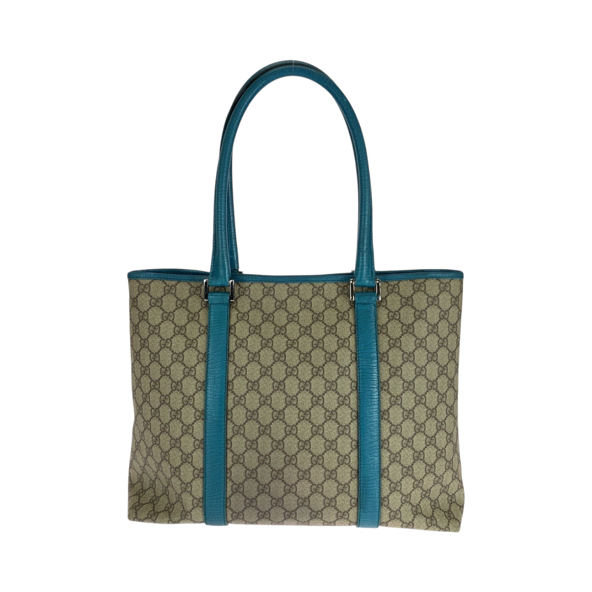 16327
GUCCI グッチ ベージュ ブルー シルバー金具 GGスプリームキャンバス 14288 トートバッグ ショルダーバッグ  レディース