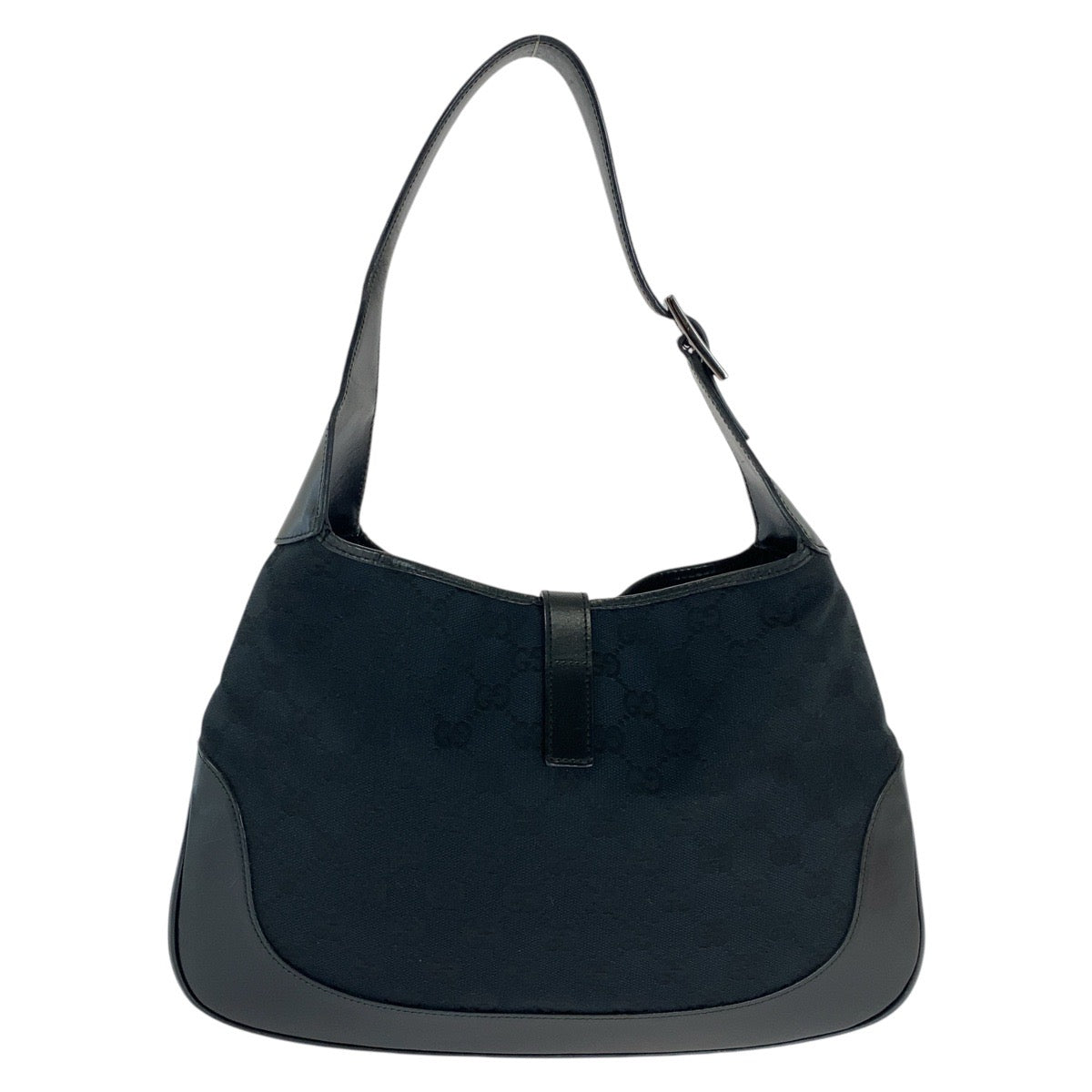 16328
GUCCI グッチ ジャッキー ブラック 黒 シルバー金具 GGキャンバス / レザー 001 3306 ショルダーバッグ  レディース