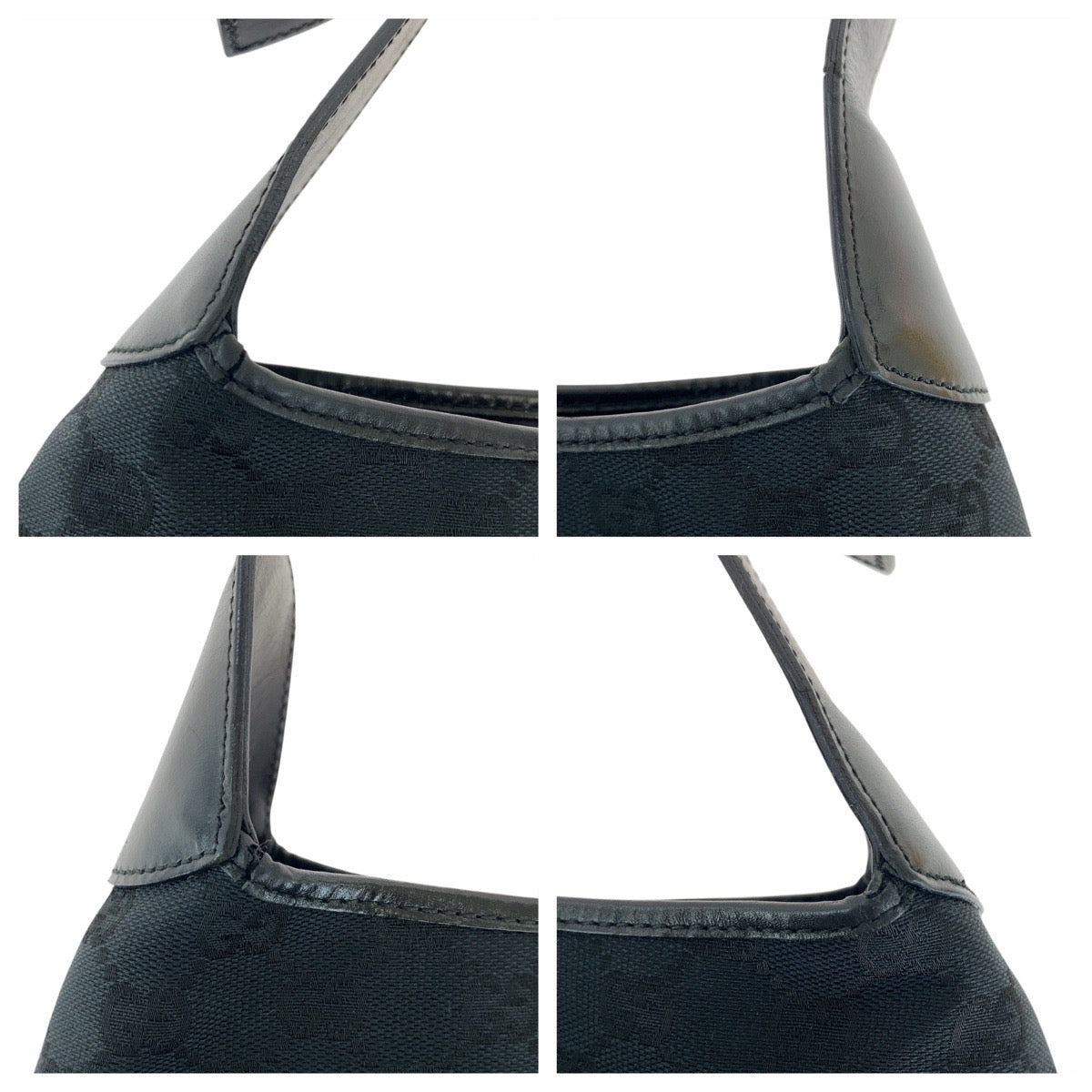 16328
GUCCI グッチ ジャッキー ブラック 黒 シルバー金具 GGキャンバス / レザー 001 3306 ショルダーバッグ  レディース