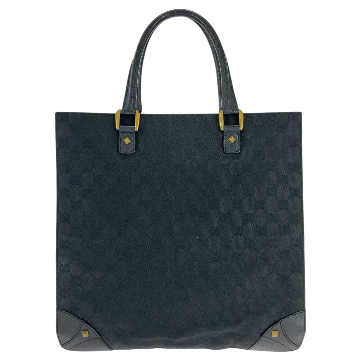 16329
GUCCI グッチ スタッズ ブラック 黒 ゴールド金具 GGキャンバス / レザー 120898 トートバッグ ショルダーバッグ  レディース AB29