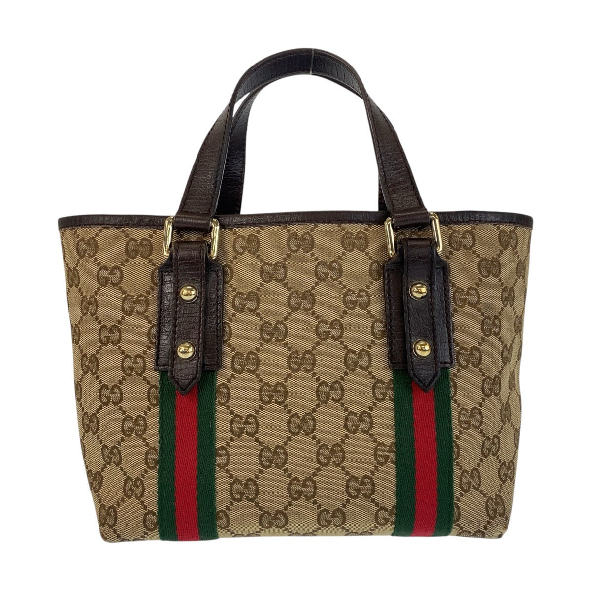 16331
GUCCI グッチ シェリーライン ベージュ ブラウン ゴールド金具 GGキャンバス / レザー 139261 ハンドバッグ トートバッグ  レディース