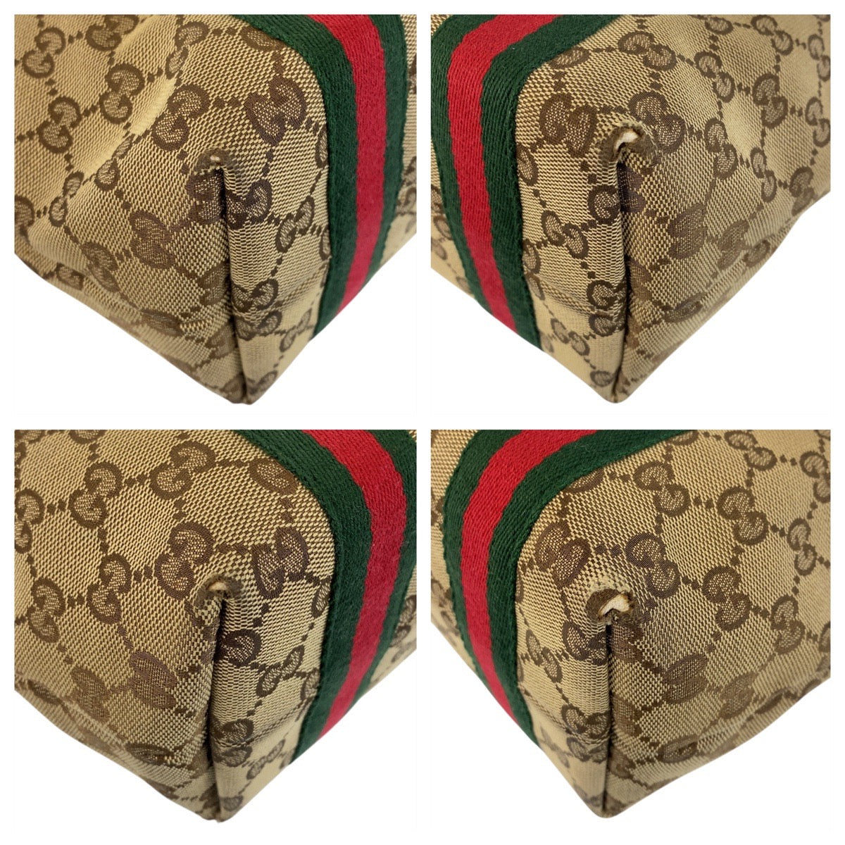 16331
GUCCI グッチ シェリーライン ベージュ ブラウン ゴールド金具 GGキャンバス / レザー 139261 ハンドバッグ トートバッグ  レディース