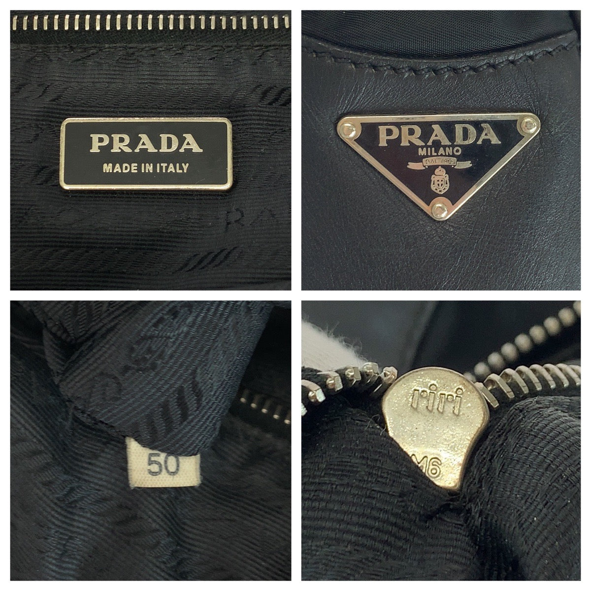 16332
PRADA プラダ テスート 三角ロゴプレート ブラック 黒 シルバー金具 ナイロン ワンショルダーバッグ 肩掛け  レディース AB25