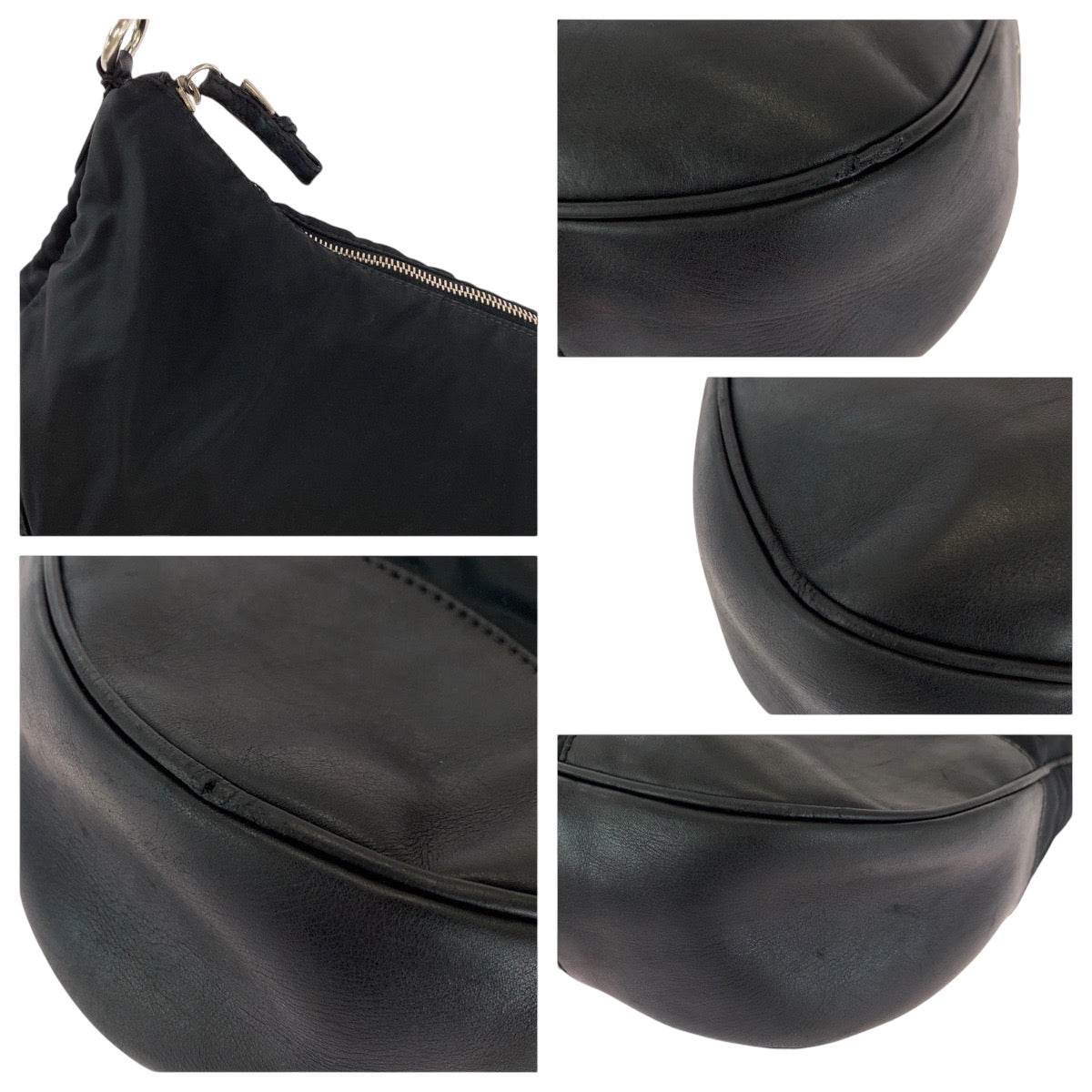 16332
PRADA プラダ テスート 三角ロゴプレート ブラック 黒 シルバー金具 ナイロン ワンショルダーバッグ 肩掛け  レディース AB25