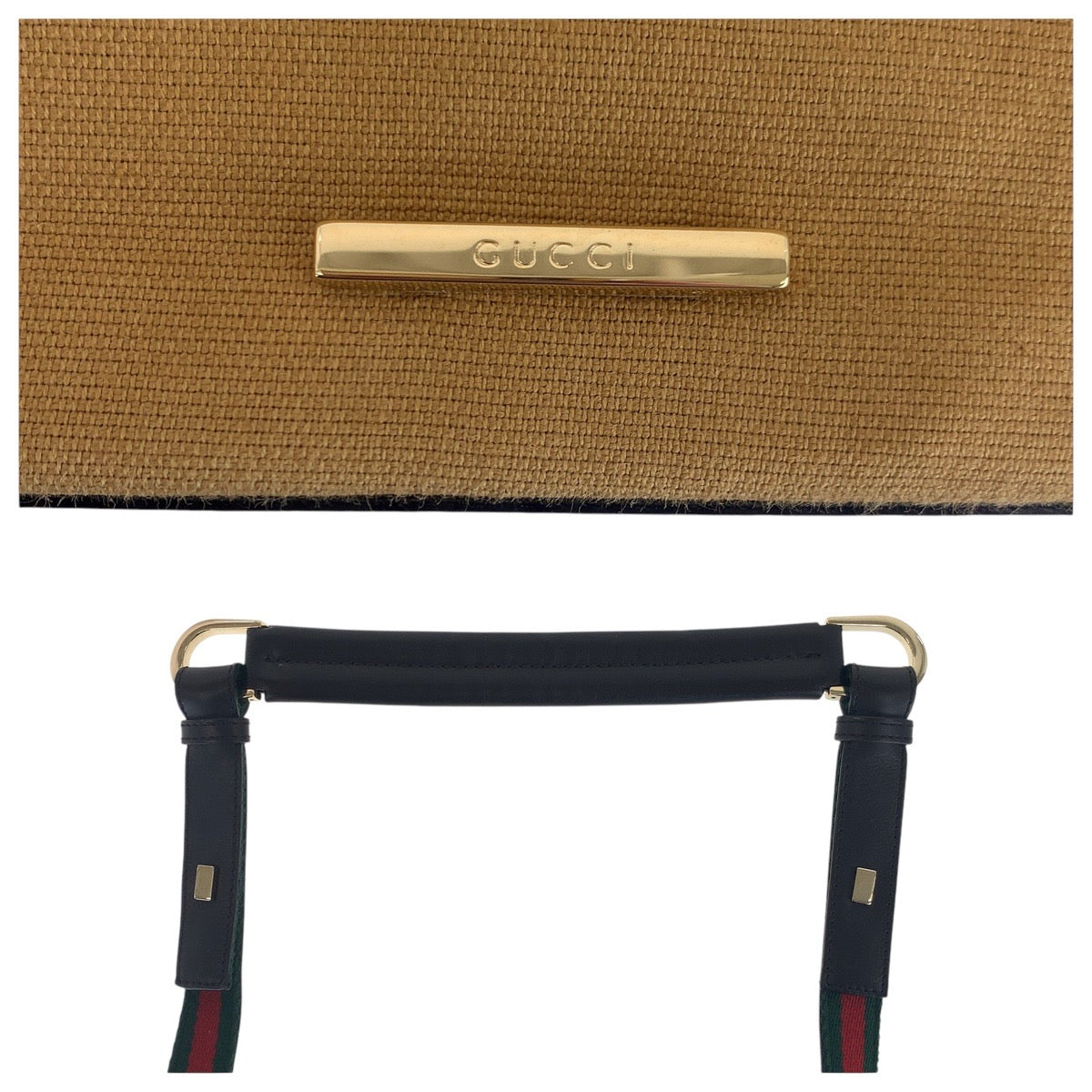 16336
GUCCI グッチ シェリーライン ベージュ ブラック ゴールド金具 キャンバス / レザー 001 4286 ショルダーバッグ  レディース ABP33