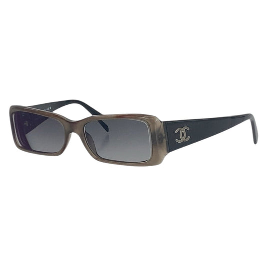 16339
CHANEL シャネル ヴィンテージ ココマーク グレー ブラック シルバー金具 プラスチック 54□16 135 サングラスフレーム スクエア  メンズ
