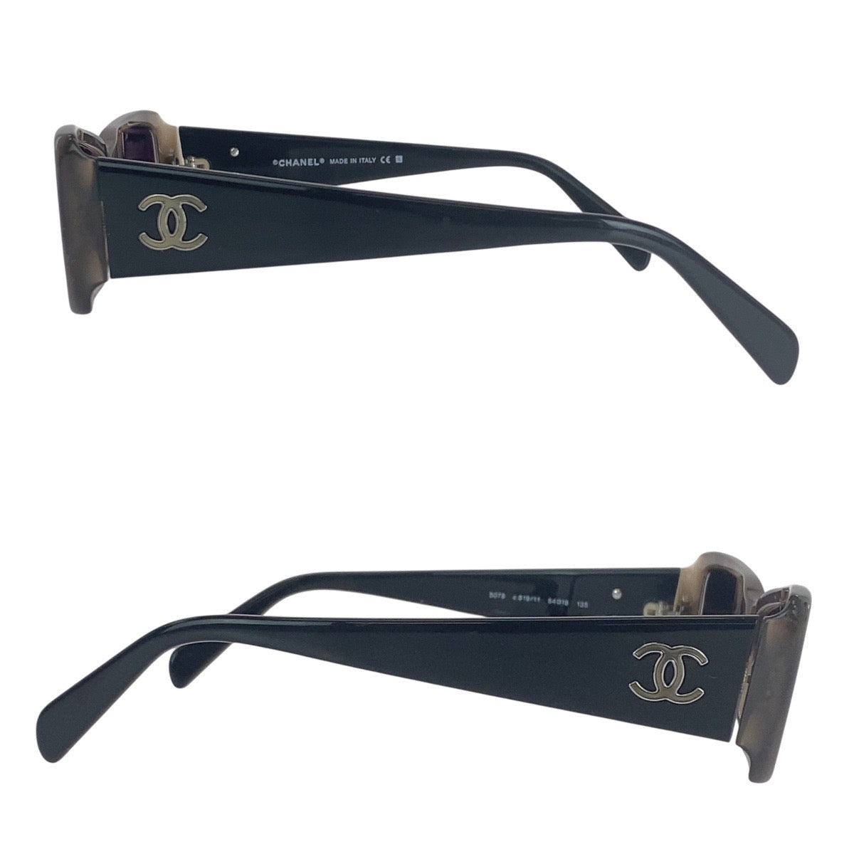 16339
CHANEL シャネル ヴィンテージ ココマーク グレー ブラック シルバー金具 プラスチック 54□16 135 サングラスフレーム スクエア  メンズ