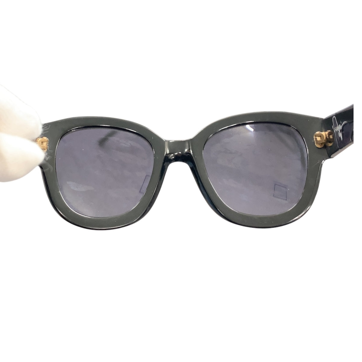 16340
CHANEL シャネル ヴィンテージ ブラック 黒 ゴールド金具 プラスチック LY 05247 94305 サングラス 男女兼用 ウェリントン  レディース AB29