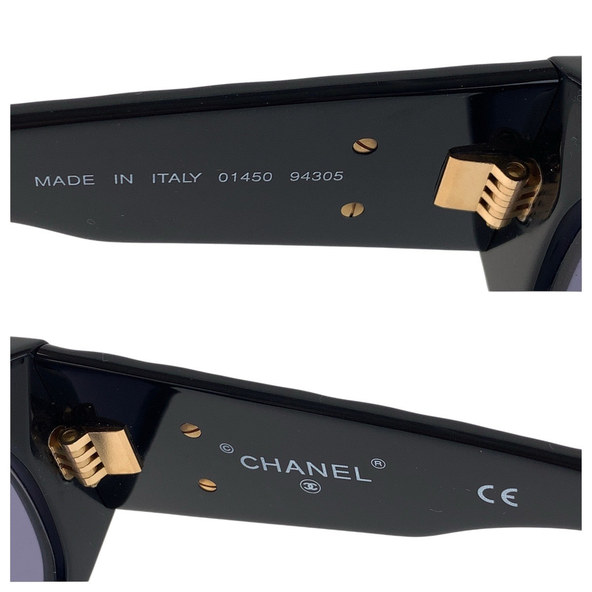 16341
CHANEL シャネル マトラッセ ココマーク ブラック 黒 ゴールド金具 プラスチック 01450 94305 サングラス 男女兼用 ウェリントン  レディース