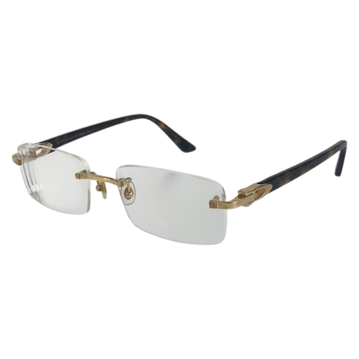16342
CARTIER カルティエ 琥珀柄 ブラウン ゴールド金具 プラスチック / メタル F19F31AT 145 CT02870 006 メガネ 男女兼用  メンズ