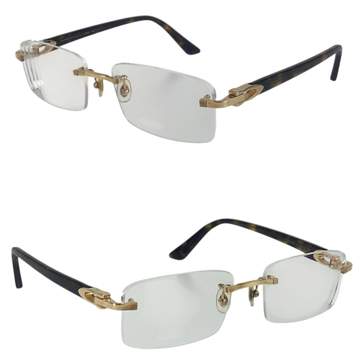 16342
CARTIER カルティエ 琥珀柄 ブラウン ゴールド金具 プラスチック / メタル F19F31AT 145 CT02870 006 メガネ 男女兼用  メンズ