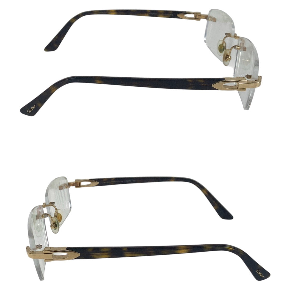 16342
CARTIER カルティエ 琥珀柄 ブラウン ゴールド金具 プラスチック / メタル F19F31AT 145 CT02870 006 メガネ 男女兼用  メンズ