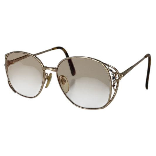 16345
FENDI フェンディ クリア ゴールド金具 ガラス / メタル / ラインストーン FE-9401 54□15-135 メガネフレーム  レディース AB10