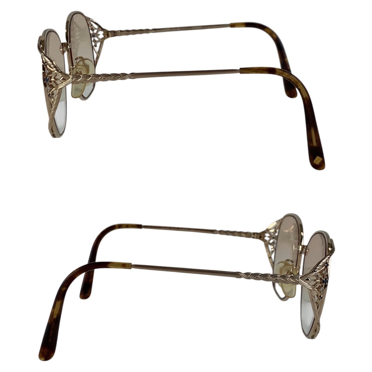 16345
FENDI フェンディ クリア ゴールド金具 ガラス / メタル / ラインストーン FE-9401 54□15-135 メガネフレーム  レディース AB10