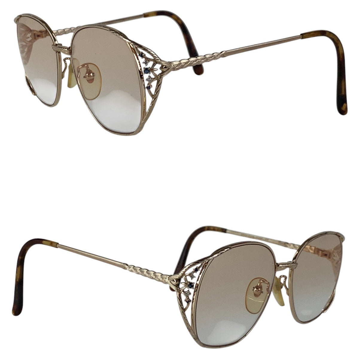 16345
FENDI フェンディ クリア ゴールド金具 ガラス / メタル / ラインストーン FE-9401 54□15-135 メガネフレーム  レディース AB10