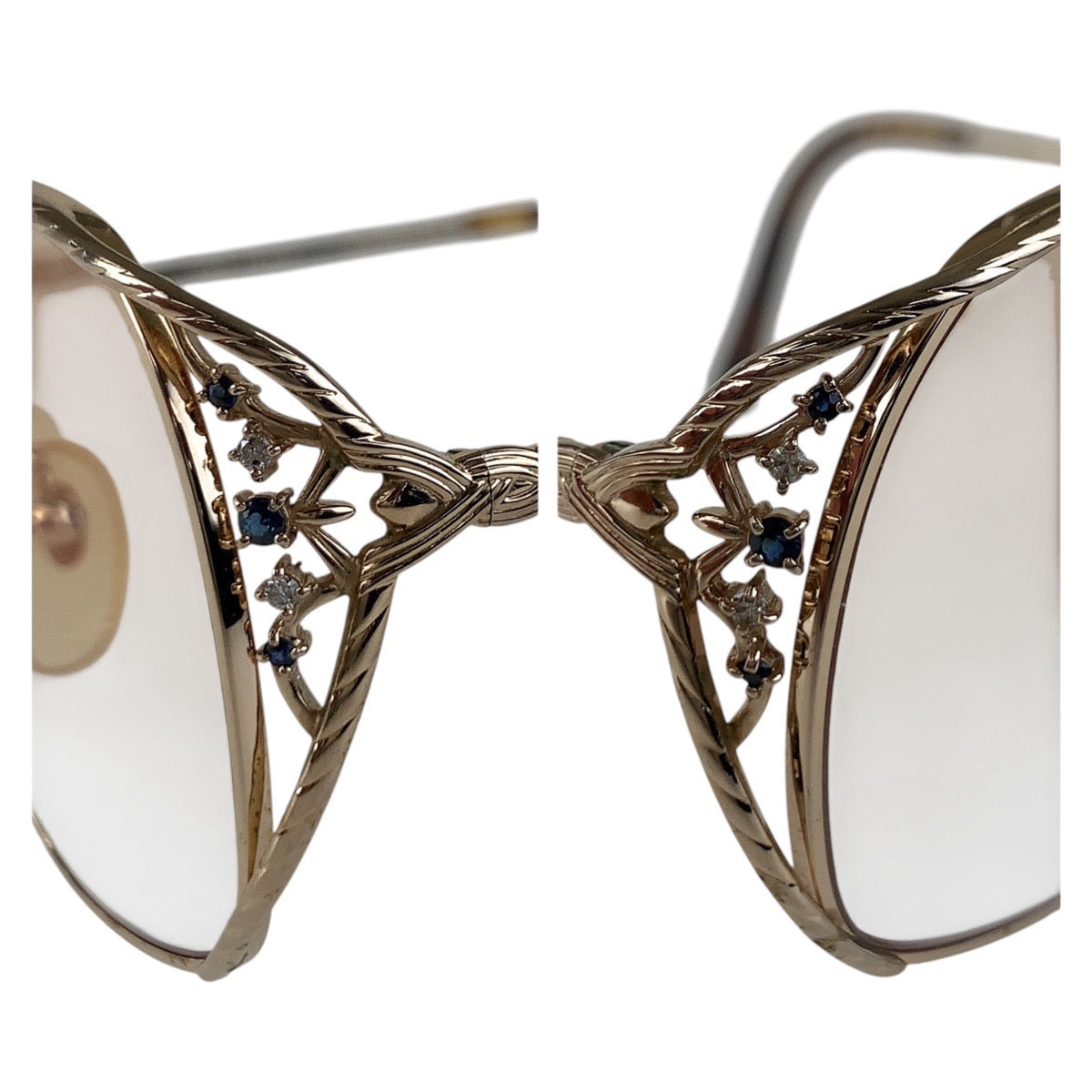 16345
FENDI フェンディ クリア ゴールド金具 ガラス / メタル / ラインストーン FE-9401 54□15-135 メガネフレーム  レディース AB10