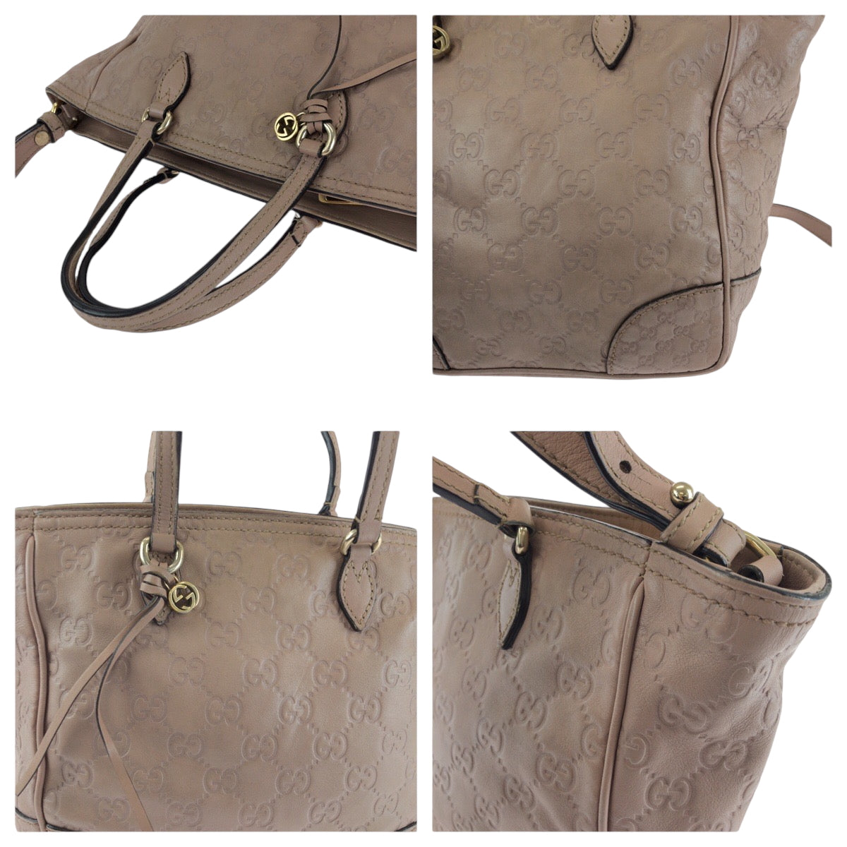 16355
GUCCI グッチ グッチシマ ピンク ゴールド金具 レザー 353132 ショルダーバッグ ハンドバッグ 2way  レディース AB40