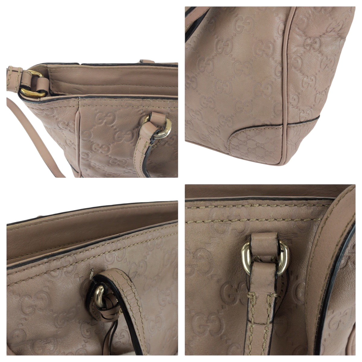 16355
GUCCI グッチ グッチシマ ピンク ゴールド金具 レザー 353132 ショルダーバッグ ハンドバッグ 2way  レディース AB40