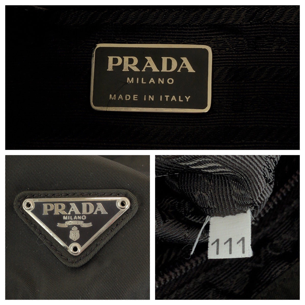 16360
PRADA プラダ テスート 三角ロゴプレート カーキ シルバー金具 ナイロン リュックサック バックパック  レディース