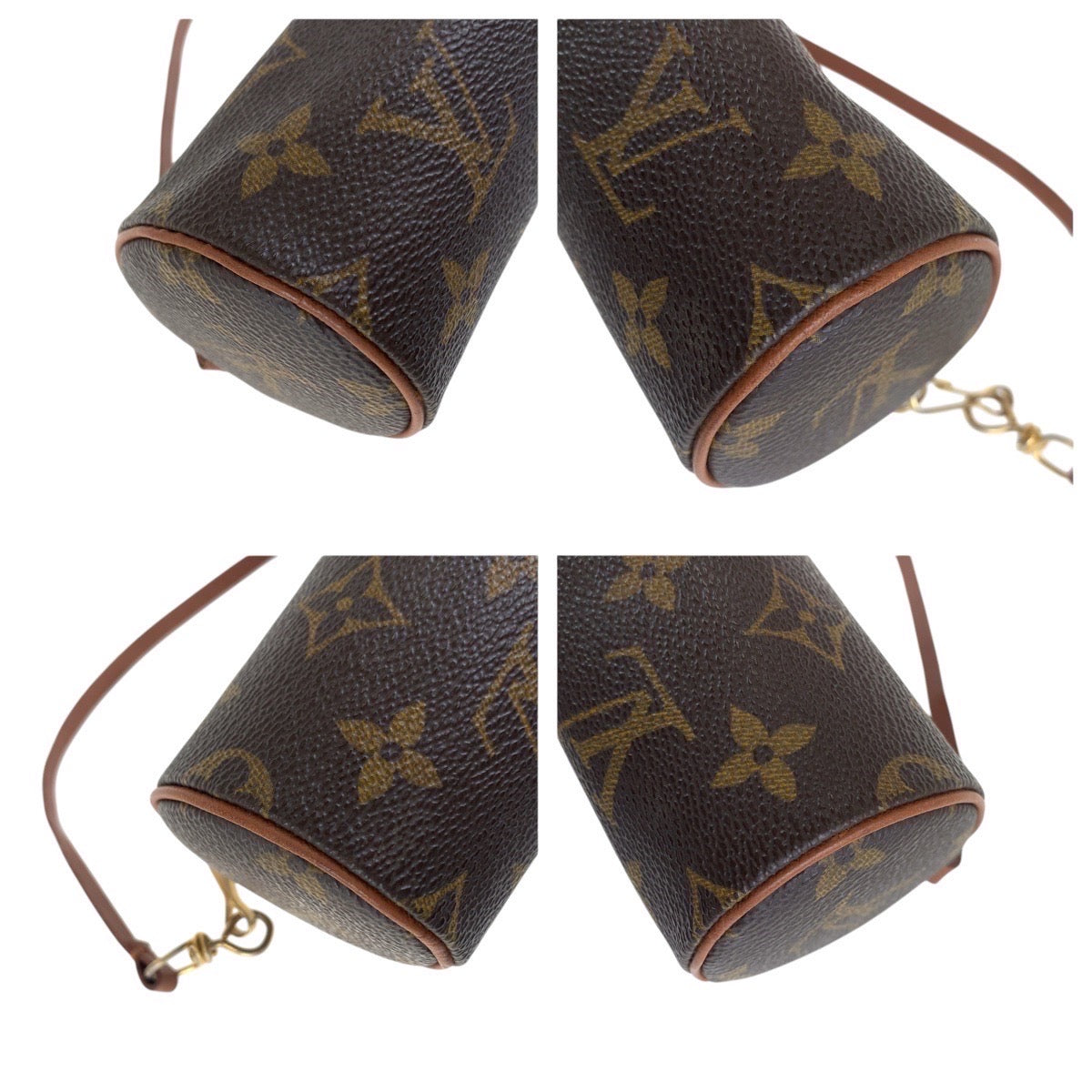 16362
LOUIS VUITTON ルイヴィトン モノグラム パピヨン ポーチのみ ブラウン ゴールド金具 PVC / レザー M51365 ポーチ アクセサリーポーチ  レディース