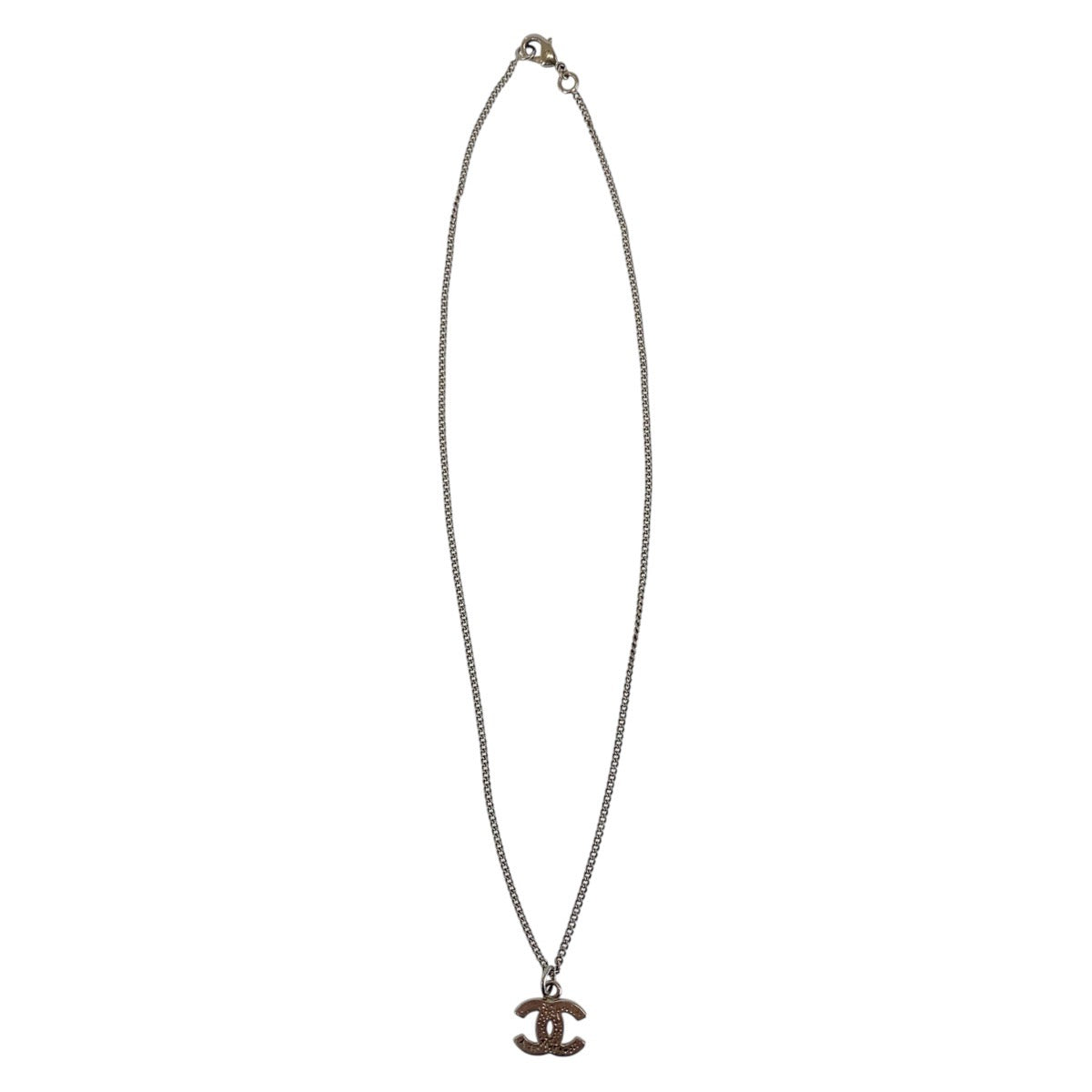16363
CHANEL シャネル ココマーク シルバー 銀 メッキ / ラインストーン ネックレス  レディース