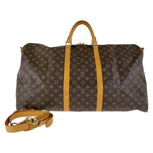 16365
LOUIS VUITTON ルイヴィトン モノグラム キーポル バンドリエール 60 ブラウン ゴールド金具 PVC / レザー M41412 ボストンバッグ 男女兼用  レディース