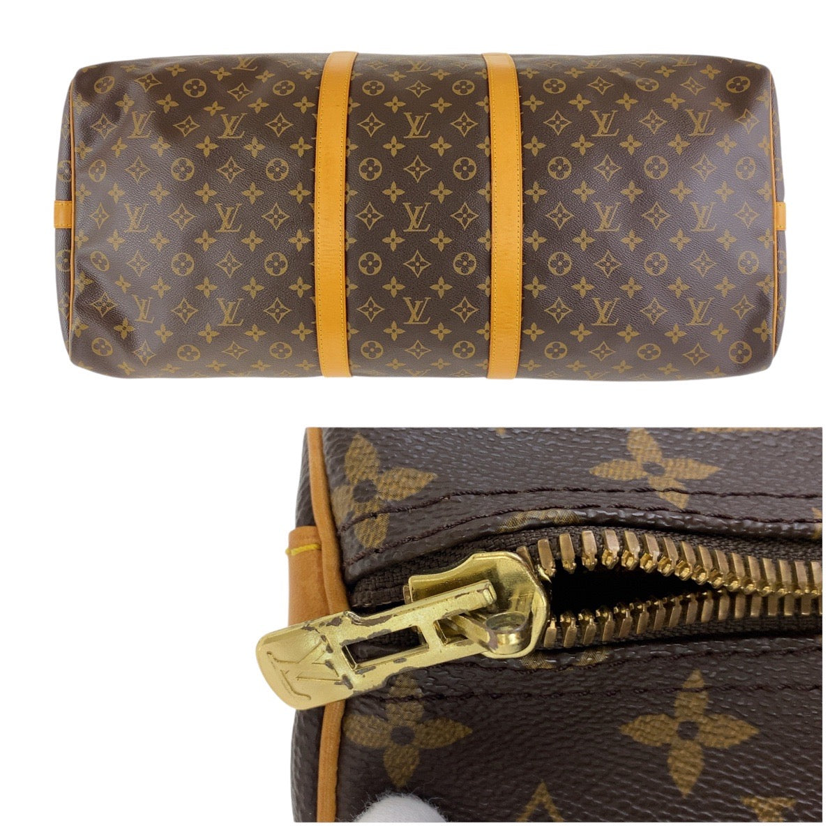 16365
LOUIS VUITTON ルイヴィトン モノグラム キーポル バンドリエール 60 ブラウン ゴールド金具 PVC / レザー M41412 ボストンバッグ 男女兼用  レディース