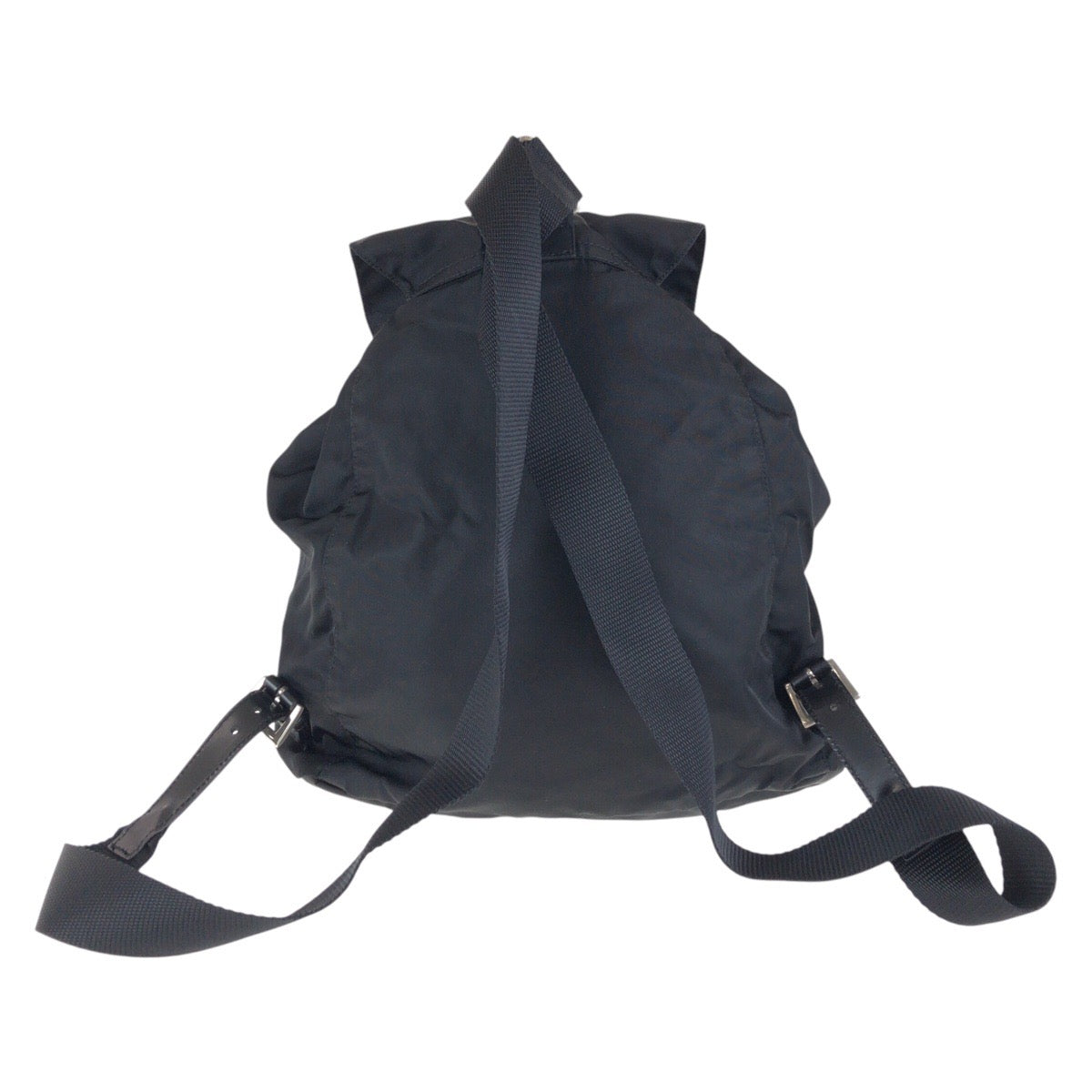 16368
PRADA プラダ テスート 三角ロゴプレート ブラック 黒 シルバー金具 ナイロン / レザー リュック・デイパック バックパック  レディース ABP39