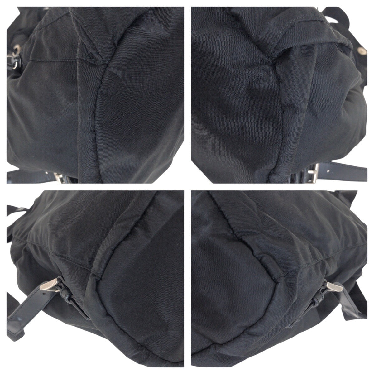 16368
PRADA プラダ テスート 三角ロゴプレート ブラック 黒 シルバー金具 ナイロン / レザー リュック・デイパック バックパック  レディース ABP39