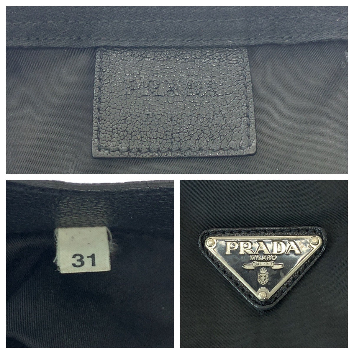 16369
PRADA プラダ パッカブル ブラック 黒 シルバー金具 ナイロン 折り畳み トートバッグ エコバッグ  レディース