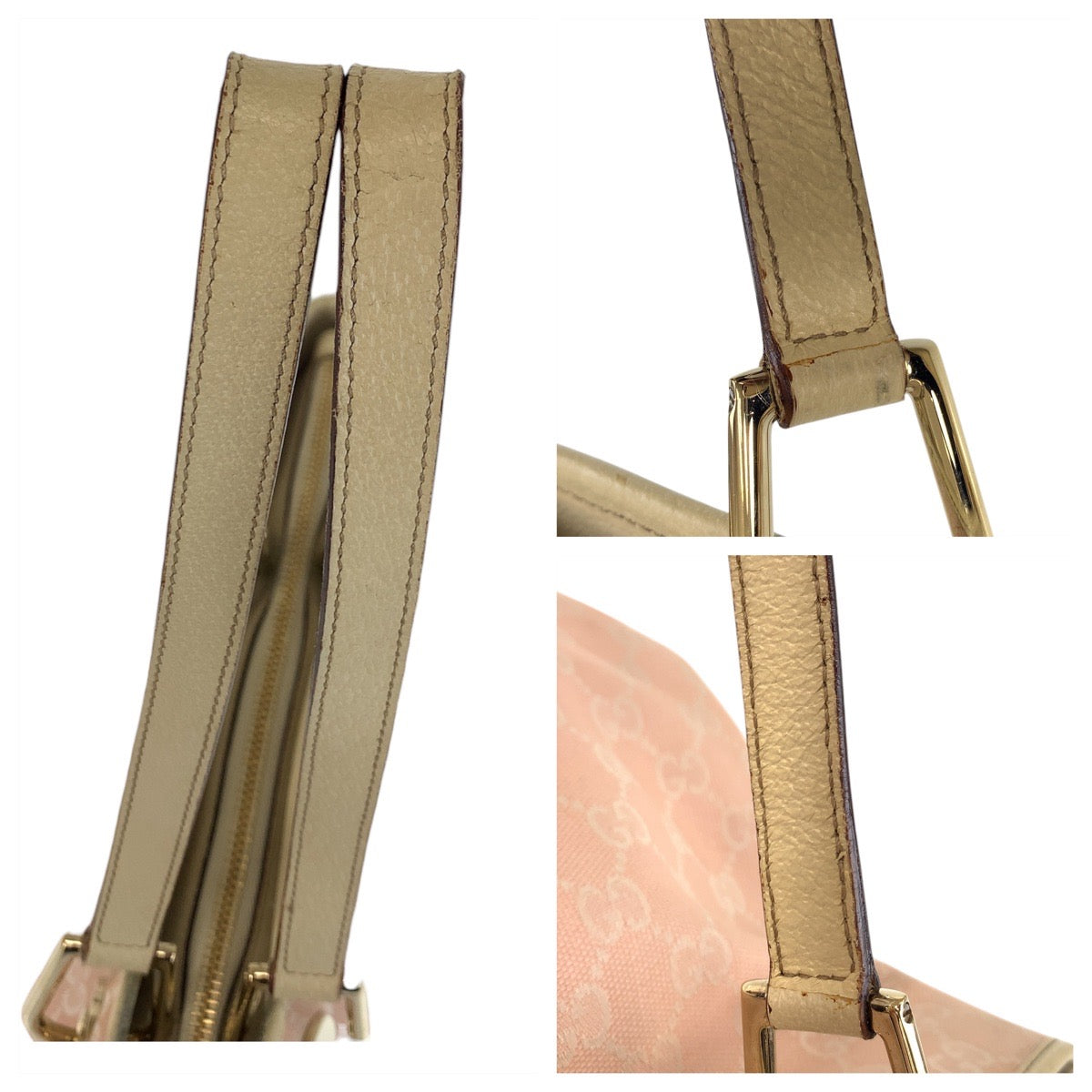 16372
GUCCI グッチ ピンク ホワイト ゴールド金具 GGキャンバス / レザー 139552 トートバッグ ショルダーバッグ  レディース AB30
