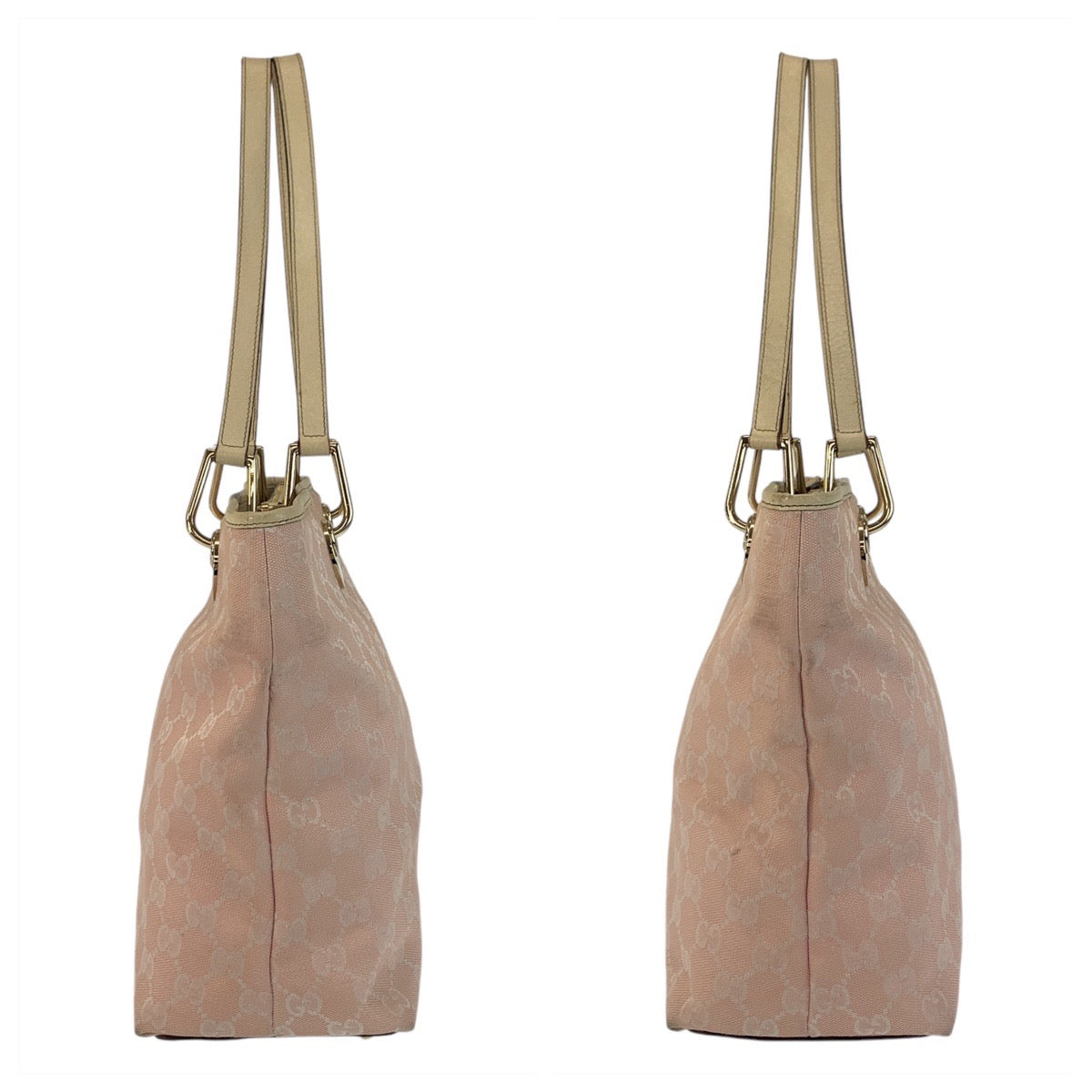 16372
GUCCI グッチ ピンク ホワイト ゴールド金具 GGキャンバス / レザー 139552 トートバッグ ショルダーバッグ  レディース AB30